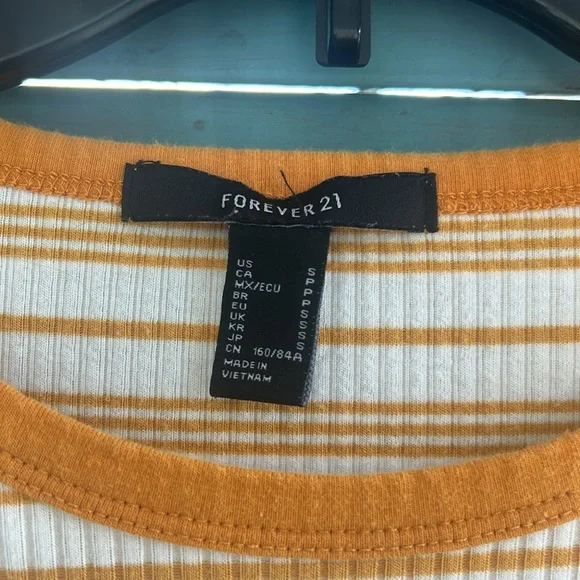 Forever 21 Mustard and White Striped Tee - Picture 2 of 4
